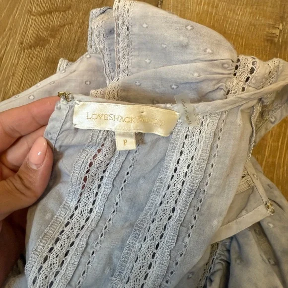 LoveShackFancy Soft Blue Cotton Top - Picture 9 of 9